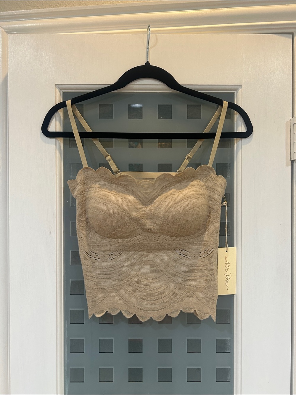 Auden Beige Lace Longline Bandeau Bralette